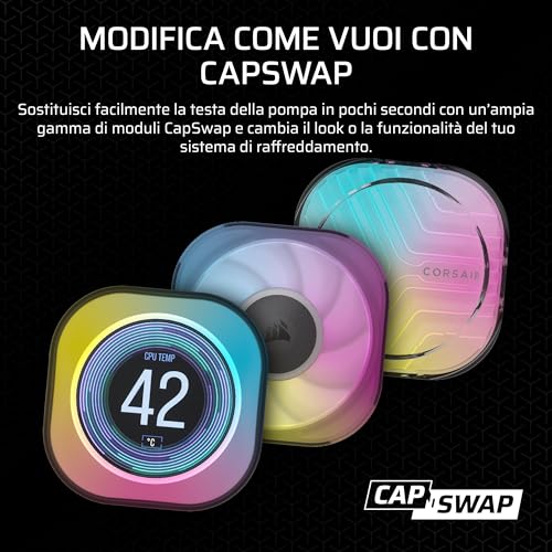 CORSAIR iCUE LINK TITAN 240 RX RGB Raffreddatore CPU a Liquido – 240mm AIO – 2x RX120 Ventole RGB Incluse – Adatto a Intel LGA 1851/1700, AMD AM5/AM4 – Hub di Sistema iCUE LINK Incluso – Bianco - Immagine 5