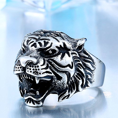 Image of Genuine Stainless Steel Ring for Men Fashion Punk Rock 3D Animal Rings