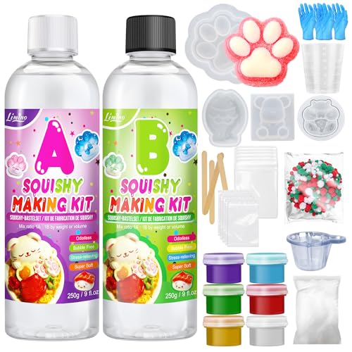 Kit de Silicona Líquida para Squishy   500g relación AB 1:1 Goma de Silicona Súper Suave para Crear Squishies Perfectos, Kit de fabricación Squishy Gel, Squishy maker, Regalos Anti Estrés Taba