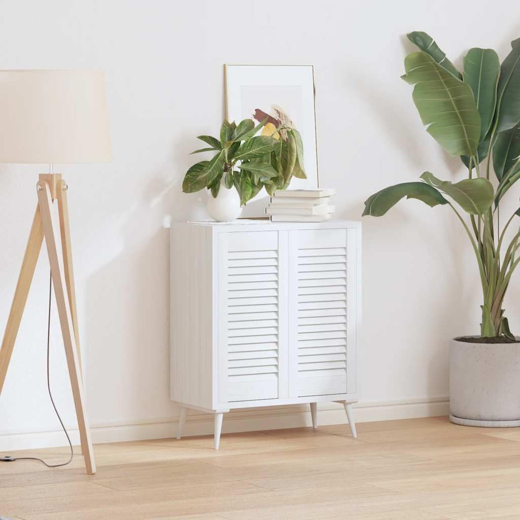Ante per armadi, design a lamelle, colore bianco, 61,5 x 29,5 cm, 2 pezzi, in legno, ricambio per mobili, cucina, bagno, camera da letto, guardaroba, da incasso