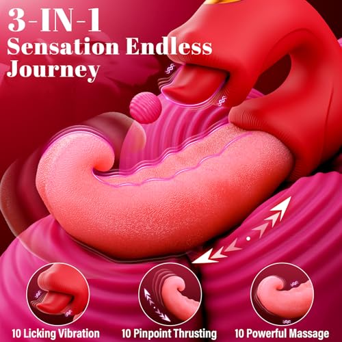 Image of Toendi G Spot Vibrator Tongue Toy for Women Female Couples Womens Pleasure | 10 Thrusting Modes, 10 Licking Vibration Modes, Clitoral Stimulation, For Female Couples Games