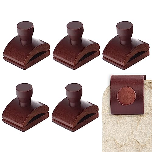 Impresa [6 Pack] Mahogany Quilt Wall Hangers to Showcase Your Work “ Extra Wide Strong Grip Tapestry Hangers for Walls “ Easy to Install Clips with Hardware Included “ Wooden Blanket Hangers
