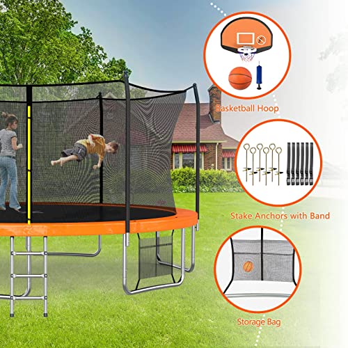 Image of SKOK Trampoline for Kids,400LBS Outdoor Trampoline with Net-ASTM Approved Trampoline for Children and Adults