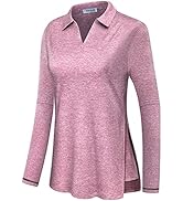 Vldnery Women's Golf Shirts Short Sleeve v Neck Loose Fit Plain Workout Tennis Polo T-Shirts