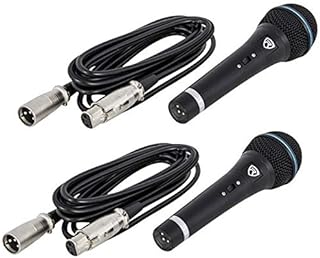 Rockville 2 RMC-XLR Dynamic Cardioid Professional Metal Microphones W/XLR Cable