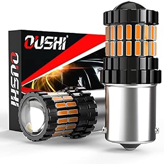 OUSHI 1156 LED Turn Signal Light Bulbs, Canbus Amber Yellow 300% Brightness 2600Lm, BA15S 7506 1141 P21W LED Bulb with Projector Replacement for Backup Tail Brake Reverse Lights, Pack of 2