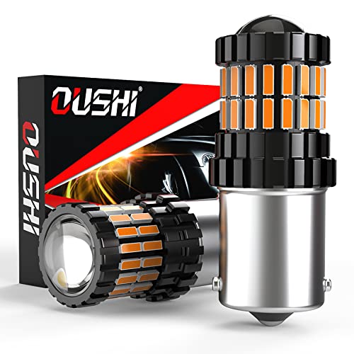 Oushi 1156 Led Turn Signal Light Bulbs, Canbus Amber Yellow 300% Brightness 2600Lm, Ba15S 7506 1141 P21W Led Bulb With Projector Replacement For Backup Tail Brake Reverse Lights, Pack Of 2 #TOP6