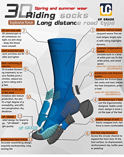 Image of Breathable High Tube Sports Socks for Men and Women - Advanced Pressure Zones, Moisture-wicking Material, Pack of 3