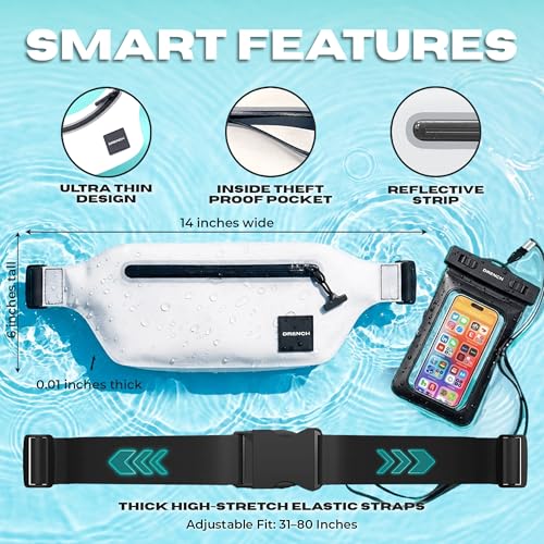 Image of DRENCH Waterproof Waist Pouch & Floating Phone Case Set | IPX8 Submersible Dry Bag Fanny Pack & Waterproof Belt Bag for Swimming, Boating, Yacht Trips, Resorts, SUP & Snorkeling | iPhone Pro Max