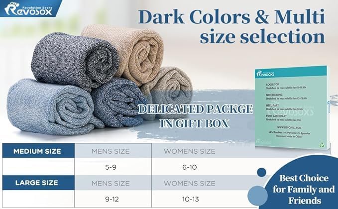 Diabetic Socks for Women Men,5 Pairs Non Binding Diabetic Ankle Wide Stretchy Loose Seamless Socks 7-9 9 11 - Image 6