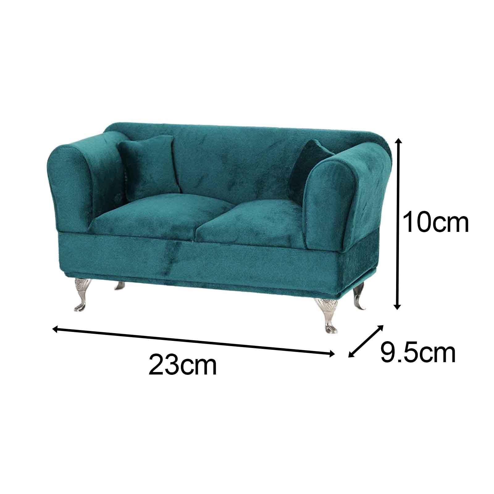 Garende 1/6 Scale Miniature Dollhouse Accessories, Dollhouse Furniture Jewelry Box Lovely Home Decor Mini Jewelry Storage Case for Pendant Necklace, Two Person Sofa