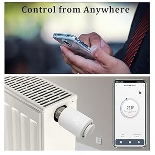 KETOTEK Valvola Termostatica Smart Zigbee per Termosifoni, Testa termostatica Programmabile Controllo per Smart Life APP, Compatibile con Alexa, Tuya Zigbee Gateway Richiesto