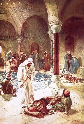 Peinture murale Jésus à la piscine de Bethseda de William Brassey Hole 60x90cm