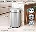 Alpine 17-Gallon Stainless Steel Swing Top Trash Can – Commercial Grade Round Garbage Bin with Odor Control Lid, Brushed Finish, Large Capacity for Home, Office & High-Traffic Areas
