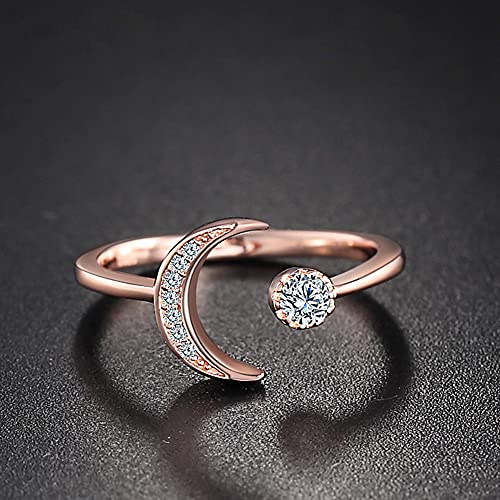 CRYSLOVE Anelli Donna in Argento 925 Luna e Stella...