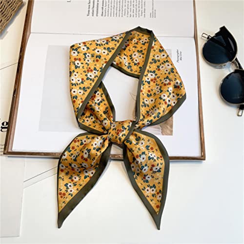 LJHG Femmes Soik Satin Satin Hair Band Foulard Skinny Cravie Cravate Mode Print Ruban Fruit Sac À Main sans Serviette Espace Headscarf Girl Foulard-LO-24 Cover