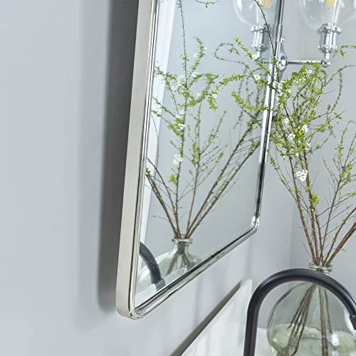 Image of TEHOME Pivot Mirror Chrome Tilt Bathroom Vanity Mirror Black Metal Framed Rectangle Horizontal Tilting Beveled Vanity Mirrors, Overall 44.12 x 30 inches (Mirrror 40 x 30 inches)