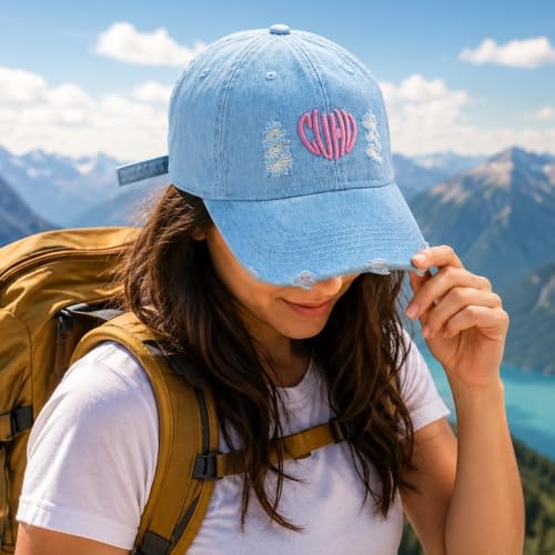 Image of Handcuffs Cap for Men Women Denim Stylish Baseball Caps Adjustable Free Size Hats | Gym Accessories | Sun Protective Hat