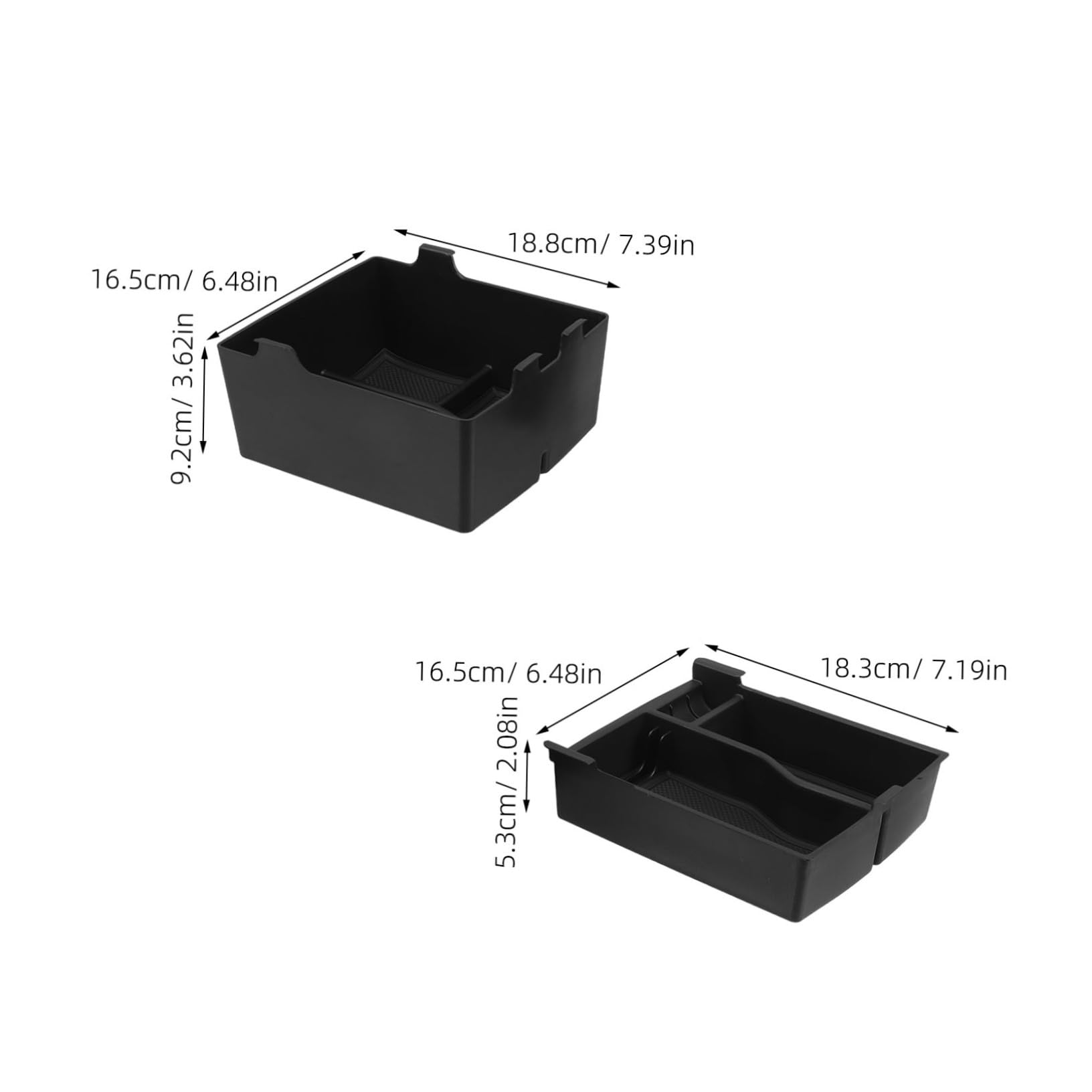 PLAFOPE Organizer Consolle Centrale Auto con Doppio Vassoio Contenitore Portaoggetti per Bracciolo Veicolo Box Immagazzinaggio Abs Resistente per Viaggi Quotidiani e Lunghi