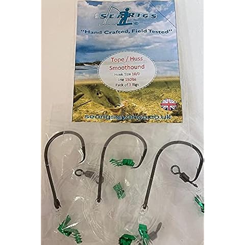 Tope Rigs / Traces x3 150lb Mono, 10/0 Carbon Steel Circle Hooks, 1/0 Swivel Cover