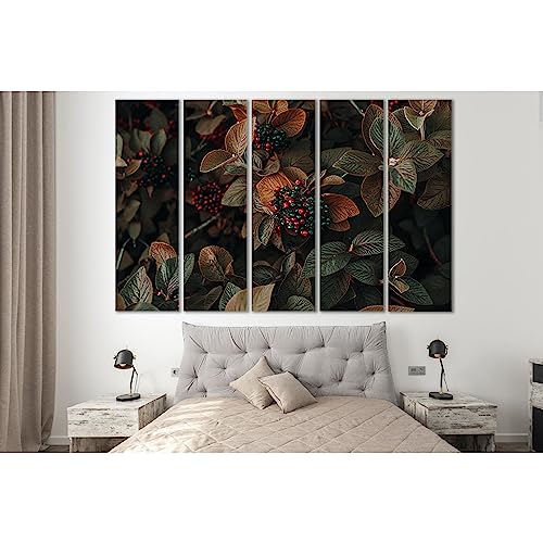 Tableau sur toile ZELLART Autumn Berries décoration murale nature cadre 90x60