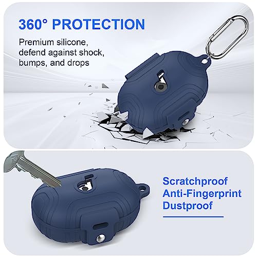 [Lock Buckle] Case Cover Compatible with Anker Soundcore Space A40, Soft Silicone Case for Soundcore Space A40, Shockproof Anti-Scratch Protective Cover with Carabiner (Blue) by KASIYLUX - Used condition - Image 4