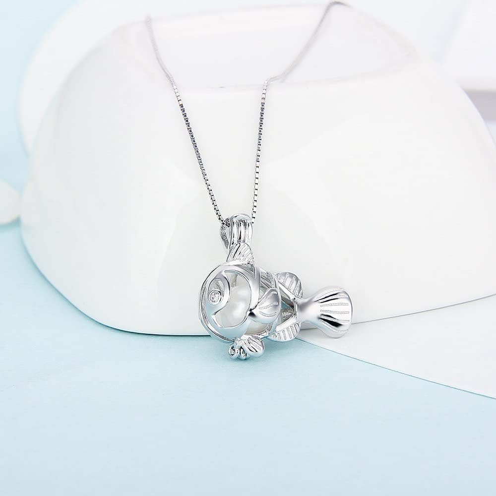 925 Sterling Silver CZ Fish Cage Pendants Crafting Charm for DIY Necklace Bracelet Jewelry Making - Image 4