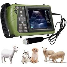 DAWEI Veterinary Ultrasound Machine for Pregnancy Portable Vet Handheld Scanner B-Ultra Sound Lightweight Ultrasound with 3.5Mhz Waterproof Probe for Pig,Sheep,Dog use