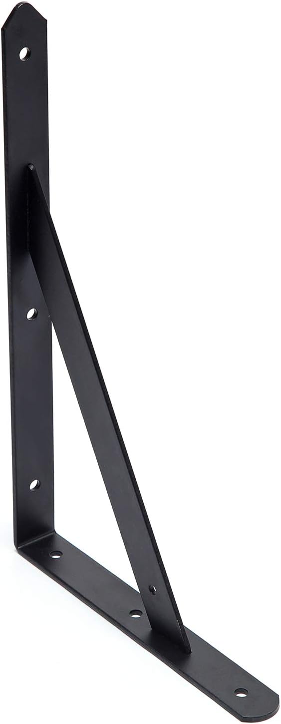 AWX Heavy Duty Shelf Brackets 12 inches x 8 inches with Screws - 8 Pack Black Metal Shelf Brackets - Shelf Support Angle Brackets for Shelves - L Brackets Heavy Duty Floating Shelf Brackets : Tools & Home Improvement