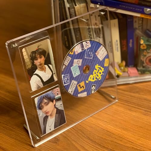 FarBoat Support pour album photo Kpop en acrylique transparent de 22 cm (1 CD + 2 cartes)