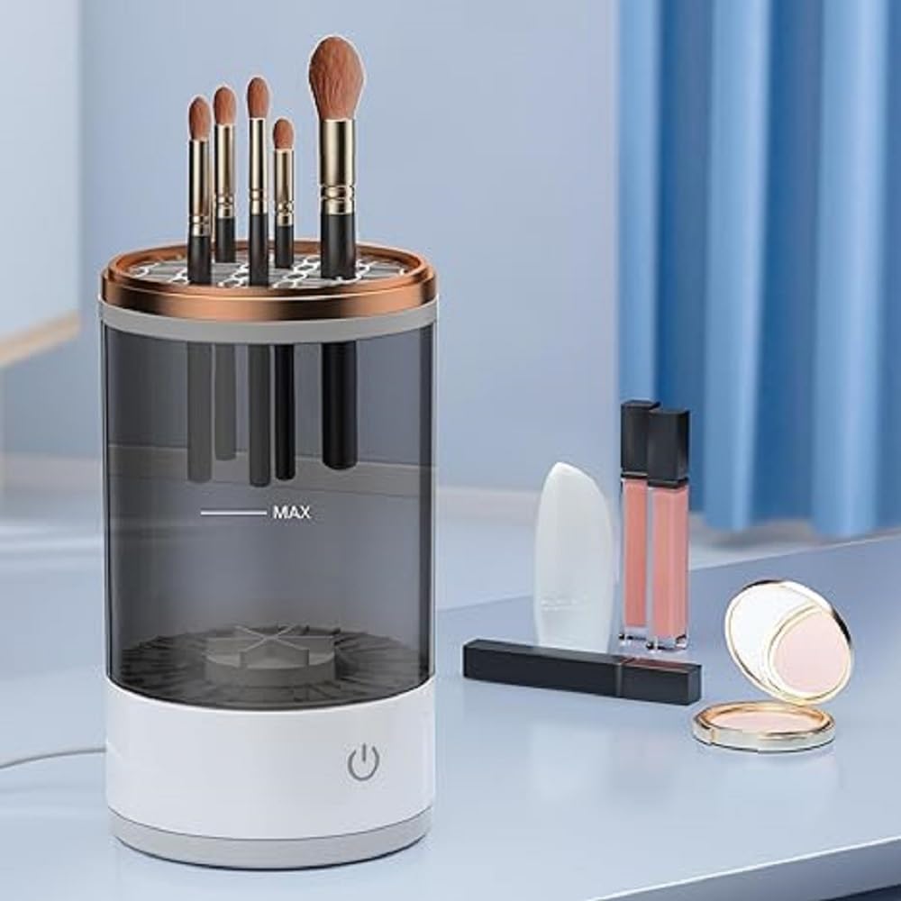 Luxansa Electric Makeup Brush Cleaner,USB Automatic Cosmetic Brush Cleaner,Upgraded Electric Makeup Brush Cleaner for All Size Beauty Makeup Brushes, Auto-Rotating Brush Cleaner Deep Cleaning