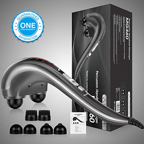 Hangsun Handheld Neck Back Massager Mg460 Deep Tissue Percussion Massage For Shoulder, Leg, Foot, Muscles, Electric Double Head Full Body Massagers #TOP5