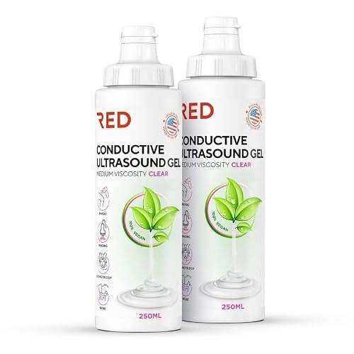 Conductive Ultrasound Gel for Ultrasonic Cavitation, Body Sculpting, TENS & Baby Dopplers, 2 x 8.45 fl oz - Long-Lasting, Hypoallergenic - For Clinics & Portable Devices - 2 Bottles, 8.45 fl oz/250mL
