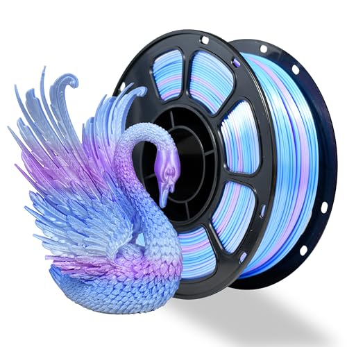 Image of iBOSS Silk PLA+ Gradient 3D Printing Filament, 1KG Spool 1.75mm Silk Shiny Purple Blue Gradient Printer Filament 2.2lb Brighter New Version, Neatly Wound 3D Printing Filament Compatible