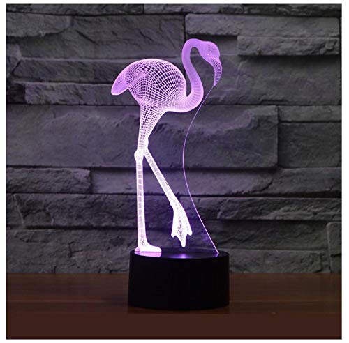Preisvergleich Produktbild XINGXIAOYU 3D Nachtlicht Luminaryflamingo 3D Led Lampe Energienbank Leuchten Tischlampe Drahtlose Wandleuchte