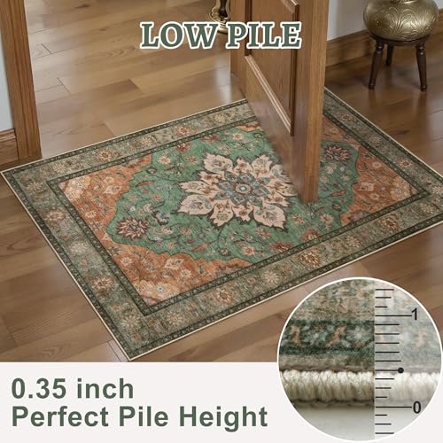 Image of Tangsoo Vintage 2.6x8 Washable Hallway Runner Rugs, Non Slip Rug Runner