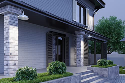 17In. Galvanized Finish Outdoor Gooseneck Barn Light Fixture With 22In. Long Extension Arm - Wall Sconce Farmhouse, Vintage, Antique Style - Ul Listed - 9W 900Lm A19 Led Bulb (5000K Cool White) #TOP2