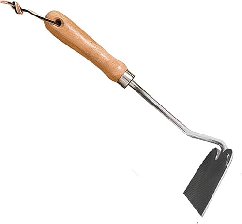 Herramienta de jardinería de acero inoxidable de alta calidad, mango de madera de haya, correa de cuero para colgar, doble refuerzo, diseño