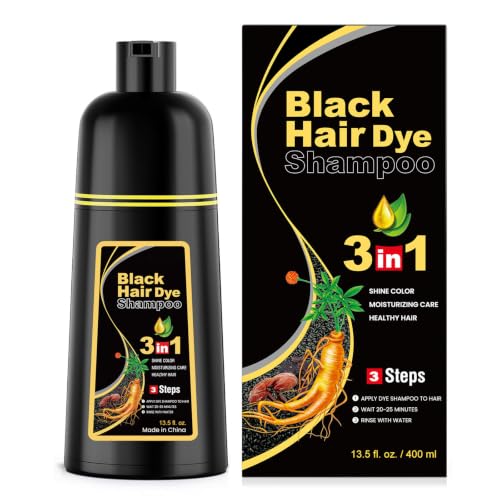 Image of Ivnil Black Hair Dye Shampoo 3 in 1 Hair Color Shampoo gray coverage 400ml