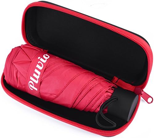 Travel Mini Umbrella with Case- Lightweight Ultra Small Pocket Size- UV and Waterproof