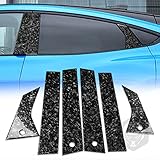 6PCS Car Window Molding Cover Trim Pillars Forged Carbon Fibre Sticker Decal fits for for Mustang Ma