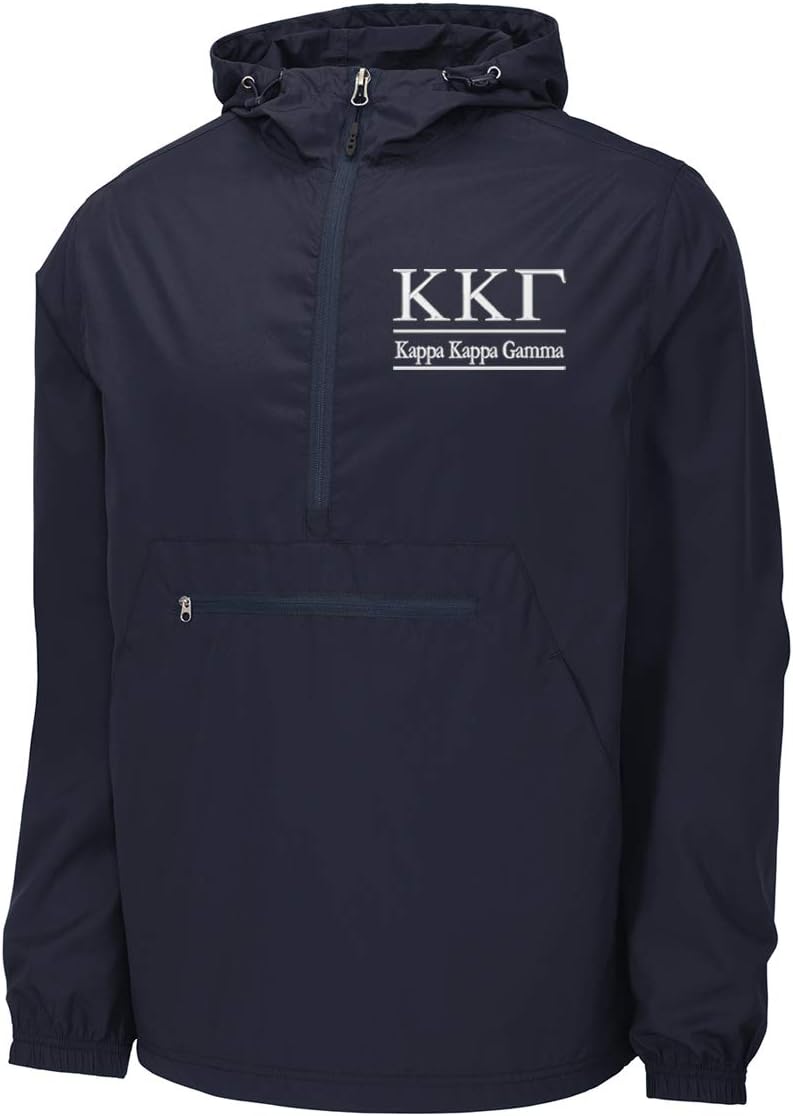 Kappa Kappa Gamma Windbreaker - Anorak Pullover Jacket - Quarter Zip