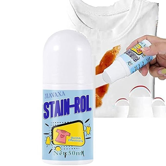 BM SALES Stain Remover For Clothes Roller-Ball Cleaner White Cotton Clothes Stain Remover Roll Bead Design Instant Stain Remover For Cotton,Linen,Polyester,Blended Fabric,Denim,Down Jacket-image-1