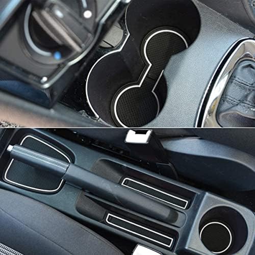 LITTOU KOLOME Custom Fit Cup Door Console Liner Accessories Gate Slot Non-slip Anti-dust Cup Holder Mat for Polo 2011-2016 (Pack of 9) (White)