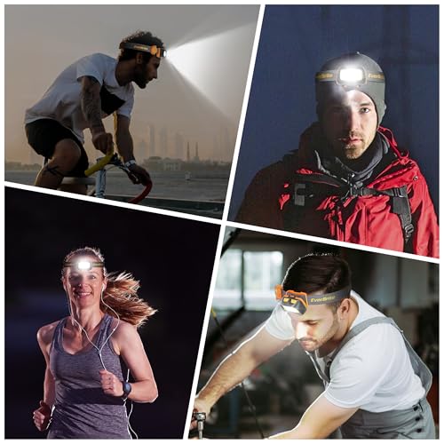 Image of EverBrite Headlamp - 300 Lumens Headlight with Red /Green Light and Tail Light, 7 Lighting Modes, Perfect for Trail Running, Camping, Hiking and More, Adjustable Headband, 3 AAA Batteries Included