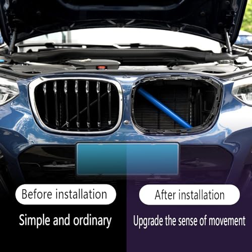 Image of V Brace Grille Inserts Stripes Trim fit for BMW V Brace Grill Stripes Front Grill Insert Trims Compatible with BMW E60 F52 V Brace Stripes Cover V Brace Wrap Covers -Blue