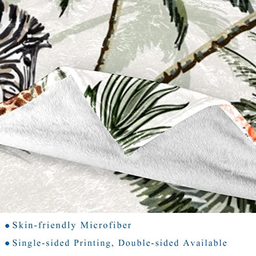 Couverture microfibre zèbre et girafe 150x130 cm, idée cadeau douceur