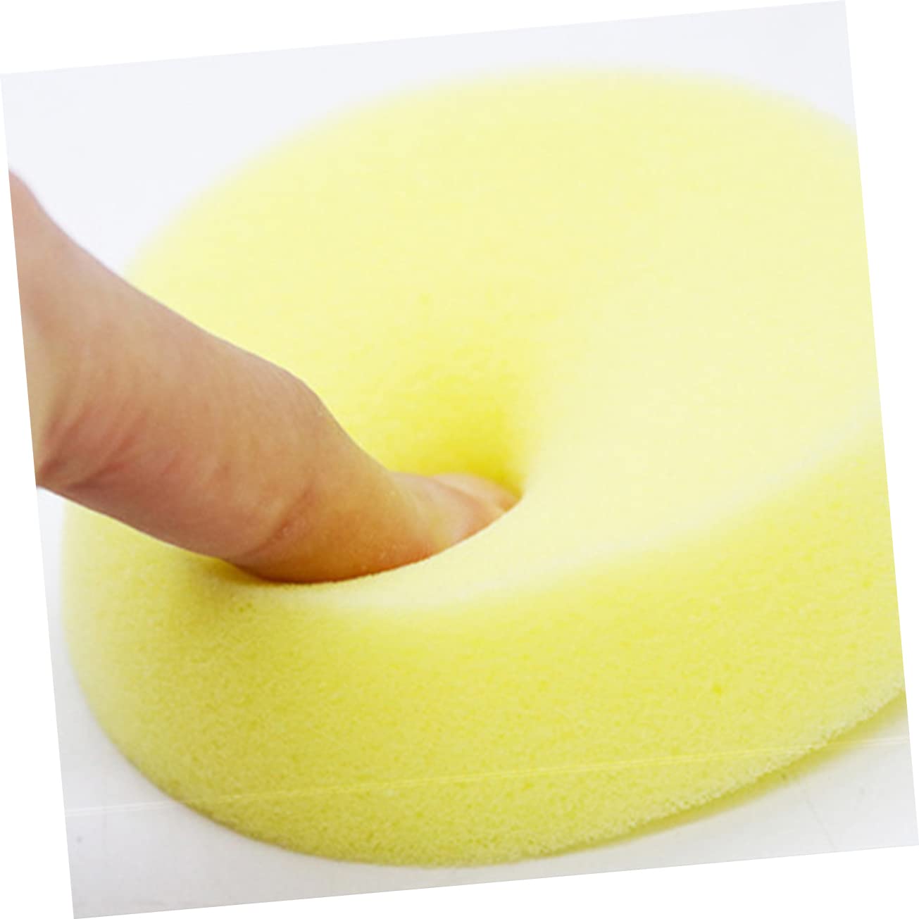ABOOFAN 4pcs Éponge à Polir Jaune en Mousse pour Nettoyage Voiture et Chaussures, Fonction Cirage et Dépoussiérage, Accessoires Pratiques pour Entretien