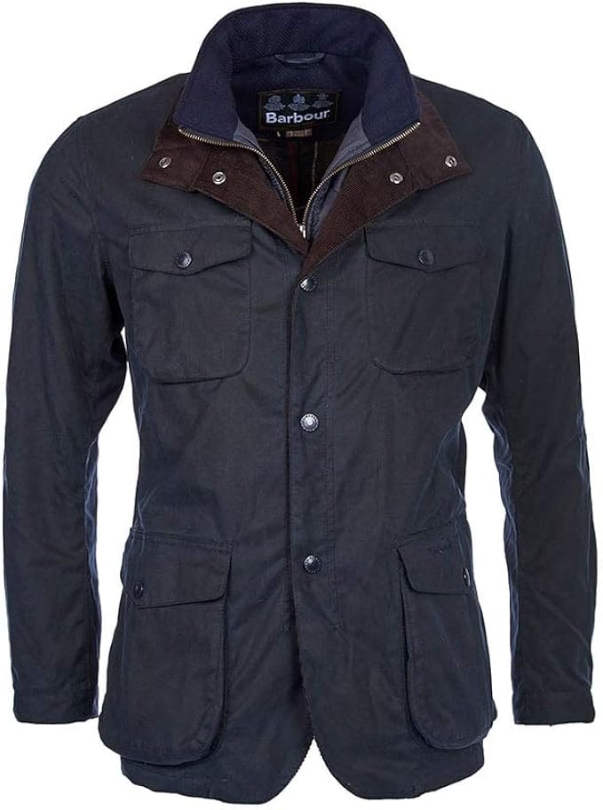 Barbour Ogston Men's Waxed Cotton Insulated Jacket Navy Blue