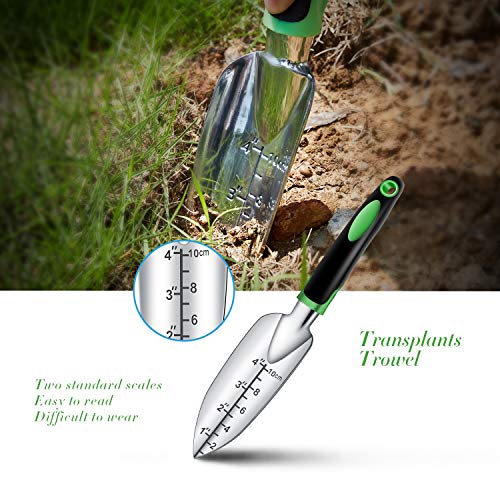 Binoteck Garden Tools Set-6 PCS Aluminum Alloy Lightweight Gardening Tools Kit with Ergonomic Rubberized Non-Slip Handle.Garden Gifts for Women,Men and Kids. - Thumbnail 7